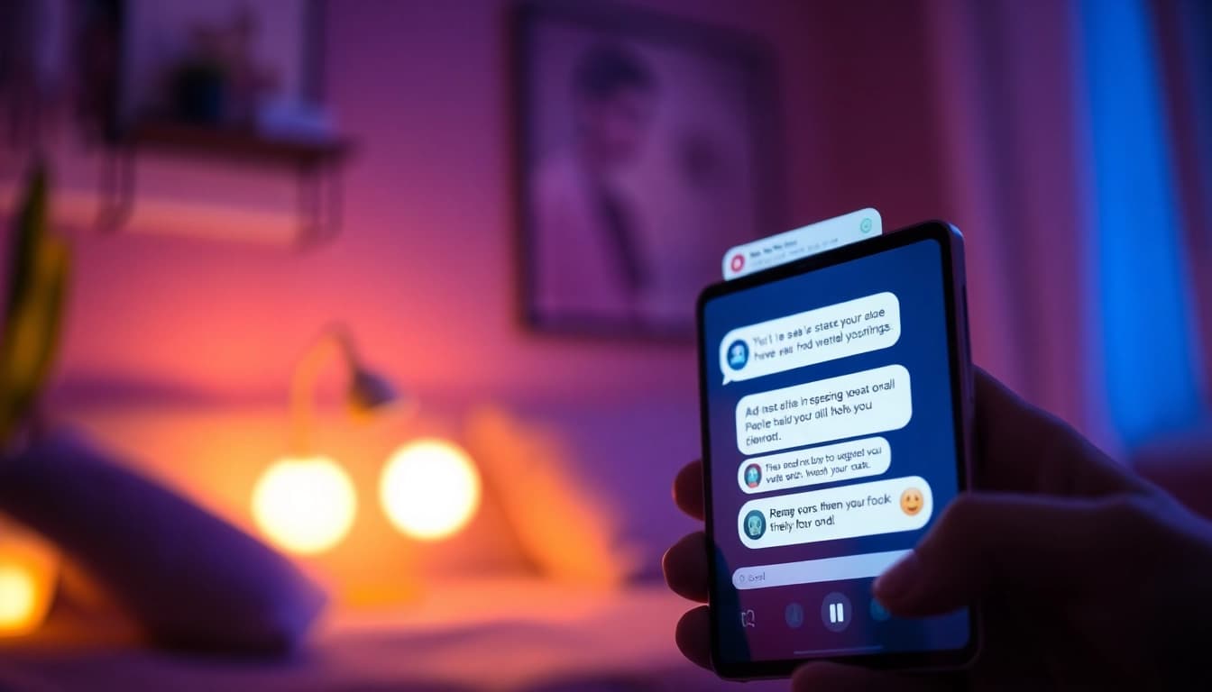 Engaging NSFW AI chat interface showcasing digital interactions with playful chat bubbles.