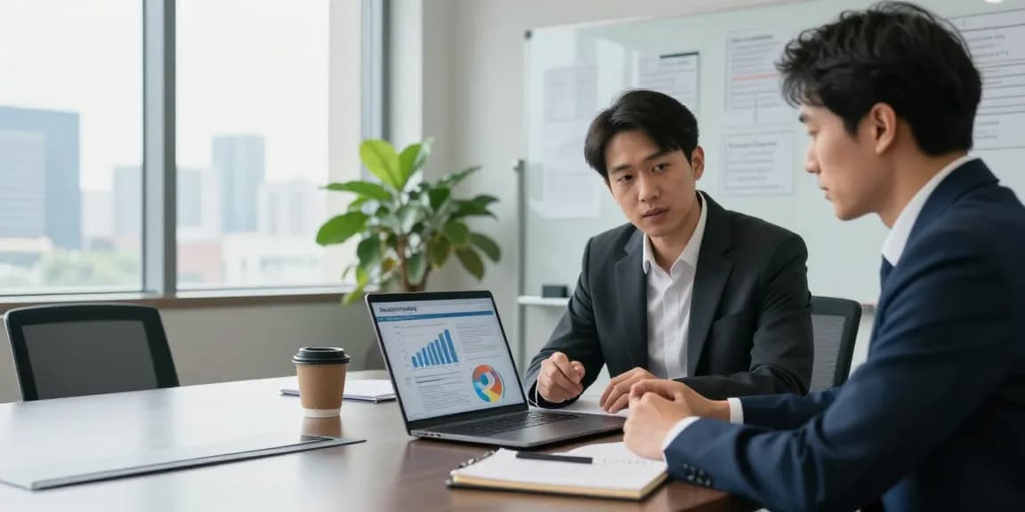 Engaged discussion on reseller hosting strategies in a professional office setting.