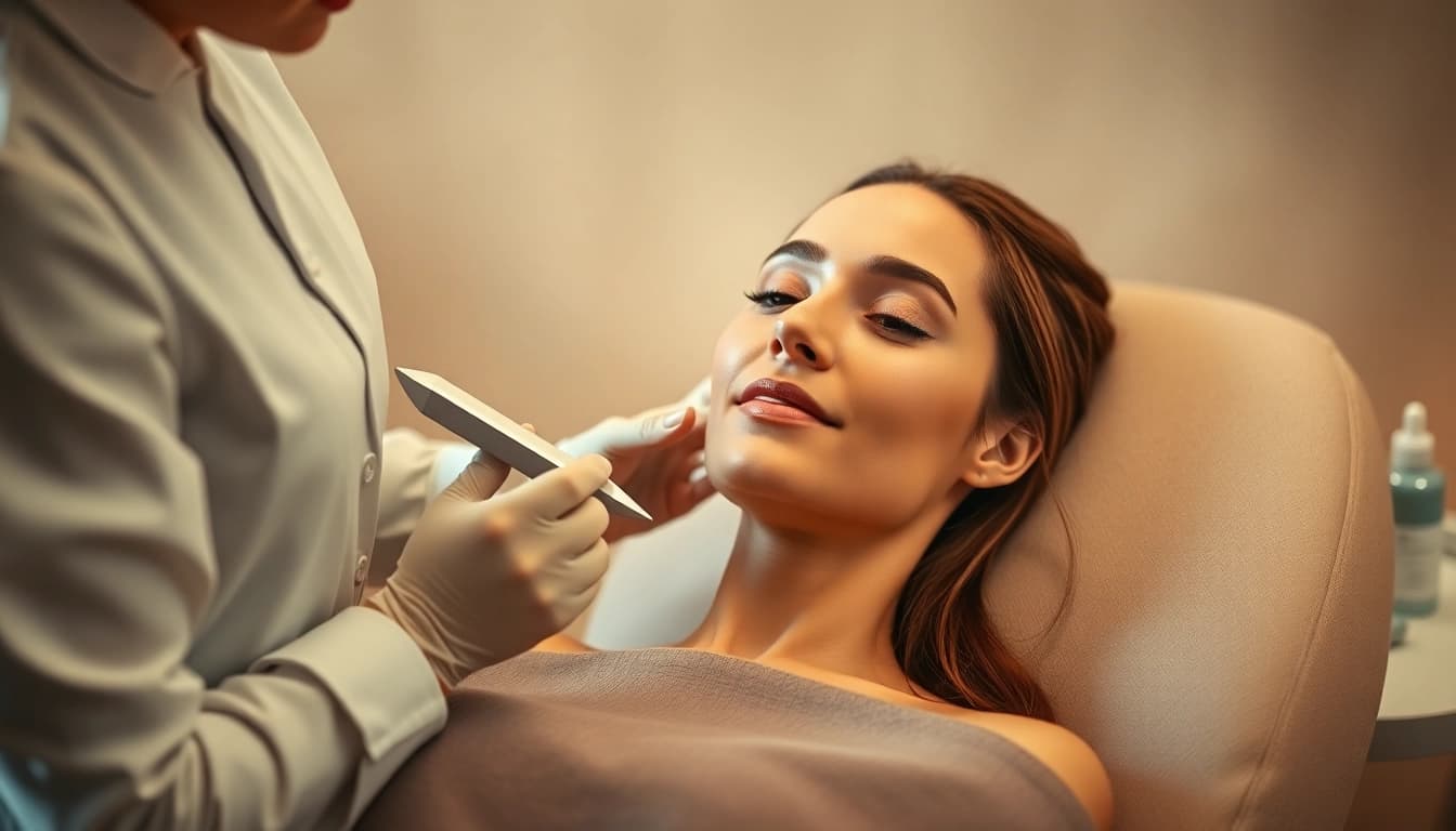 Experience a rejuvenating Dermaplane Facial while a skilled technician enhances skin radiance.