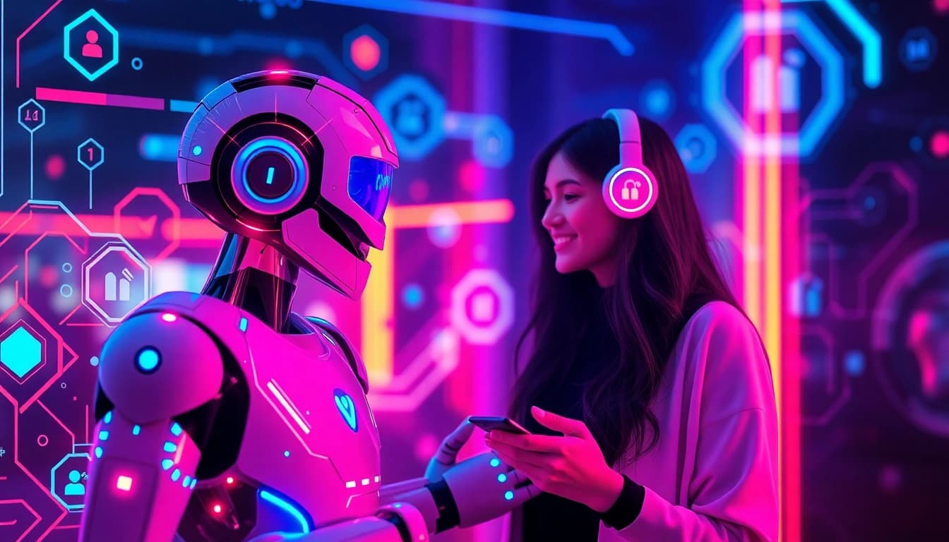 Engaging interface of a sex chat AI chatbot showcasing vibrant colors and modern design.