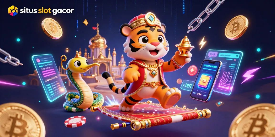 Situs slot gacor experience with an Arabian Nights-themed scene, showcasing dynamic casino game elements