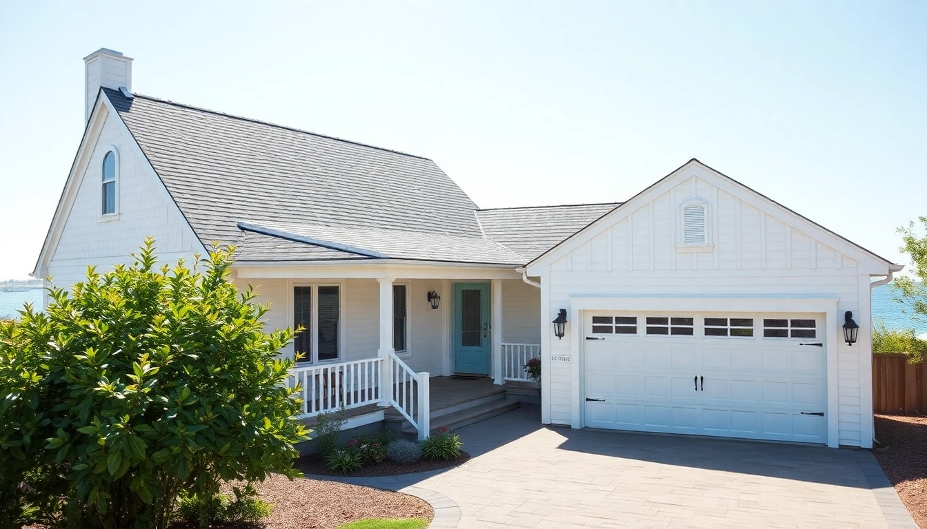 Cape Cod home addition enhances coastal living with a stylish attached garage and inviting design.