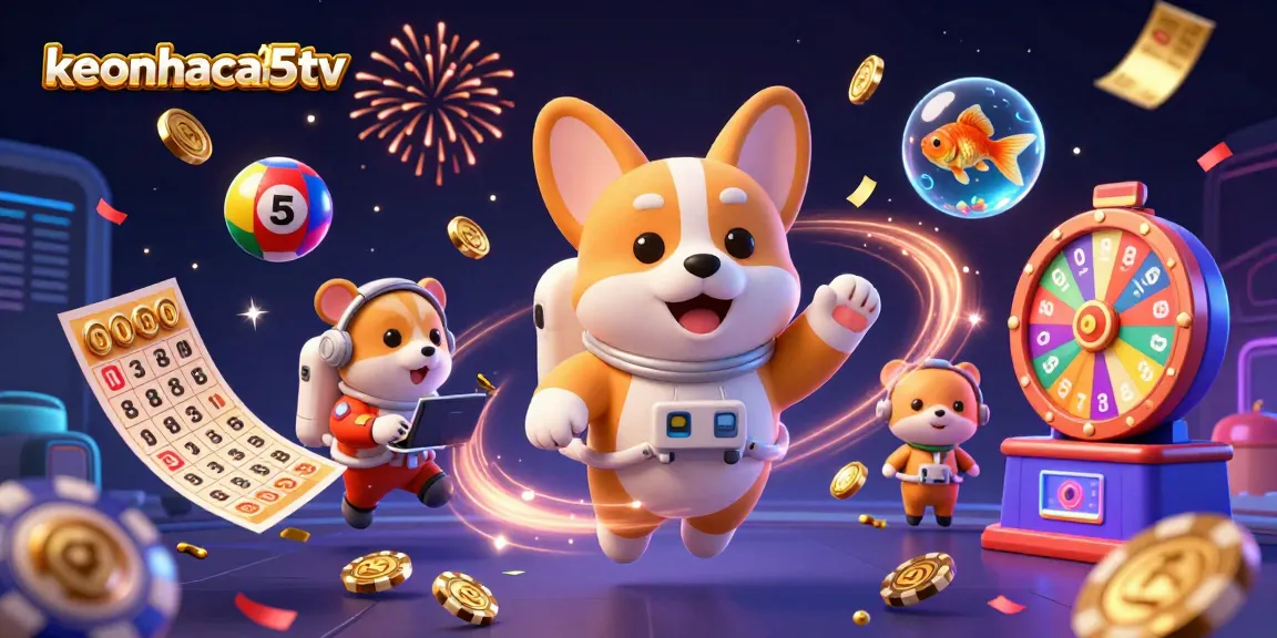 Engage with exciting keonhacai5tv gaming adventures in a vibrant space casino!