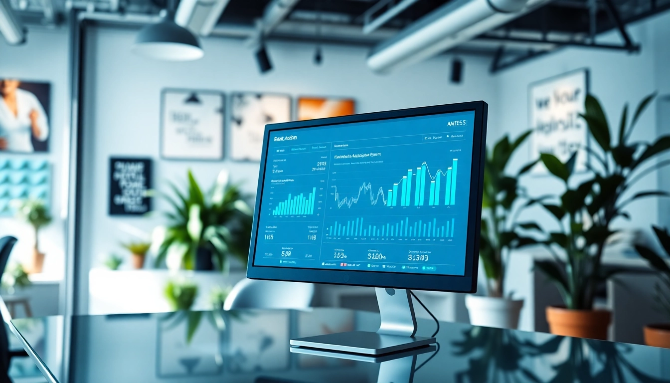Engaging illustration of an enterprise assistant saas platform in a modern workspace.