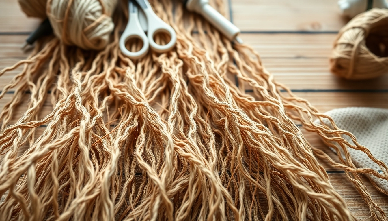 Verken de natuurlijke jute vezels met onderscheidende texturen in ambachtelijke creaties.