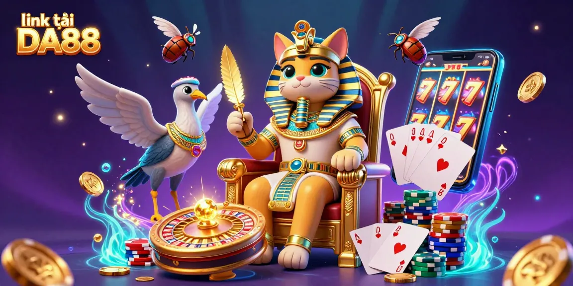 Engage in thrilling gameplay with link vào DA88, witnessing vibrant 3D casino elements in a dynamic scene.