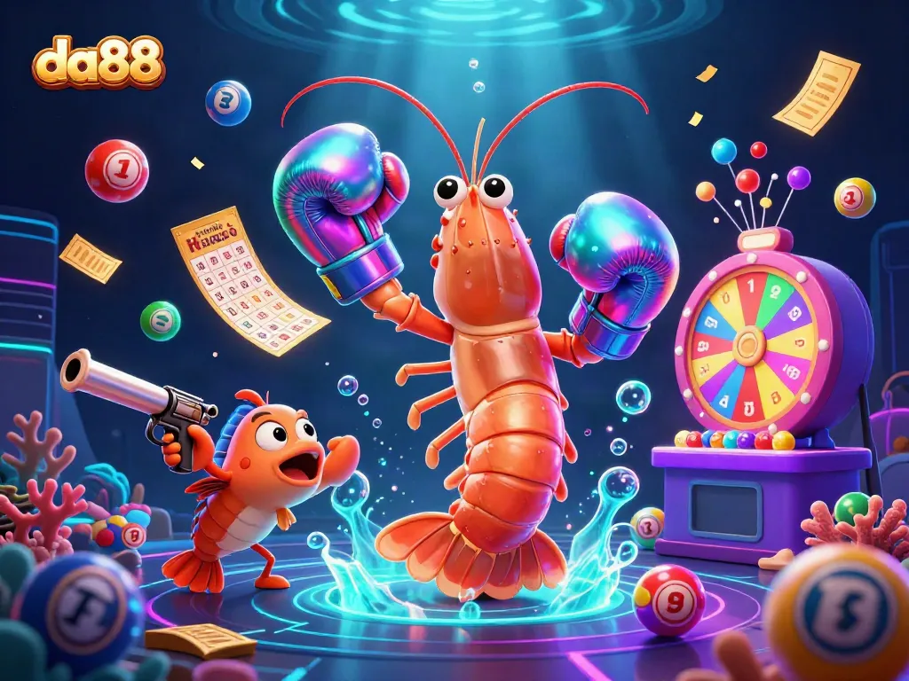 Experience the thrill of da88 as cartoon characters engage in a vibrant casino adventure.