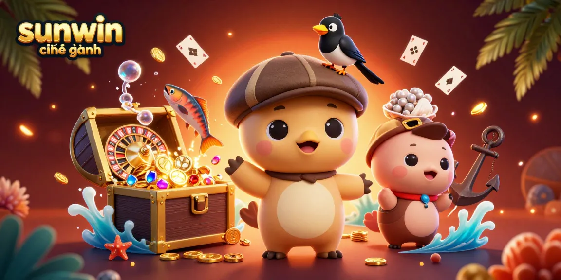 Join the fun at sunwin chính hãng with a dynamic 3D illustration showcasing exciting casino elements!
