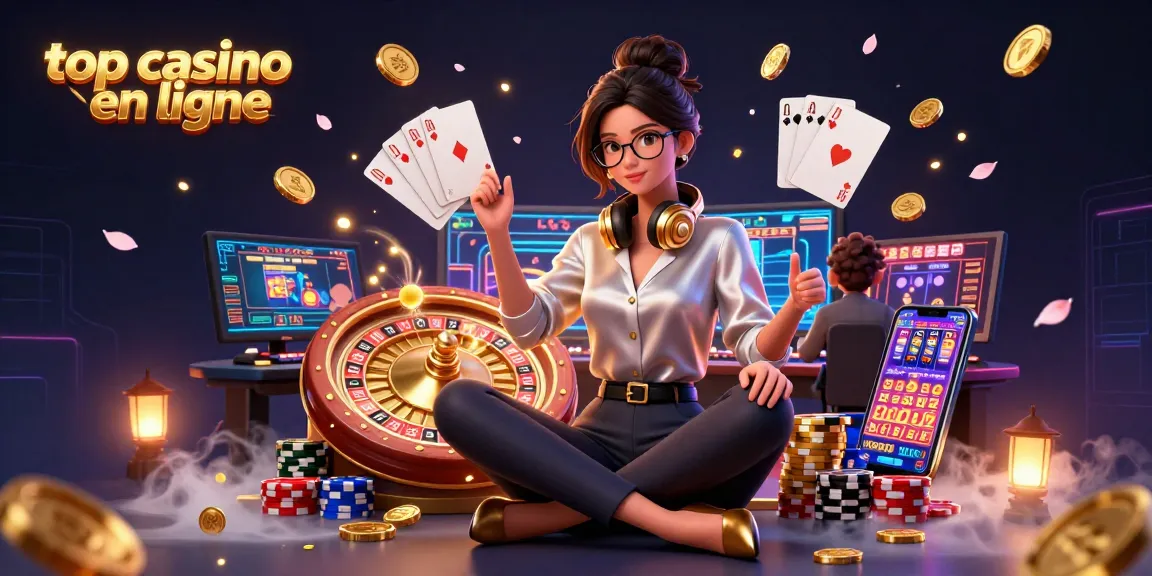 Interagissez avec un casino en ligne de premier plan mettant en scène une femme asiatique élégante jouant dans un casino dynamique.