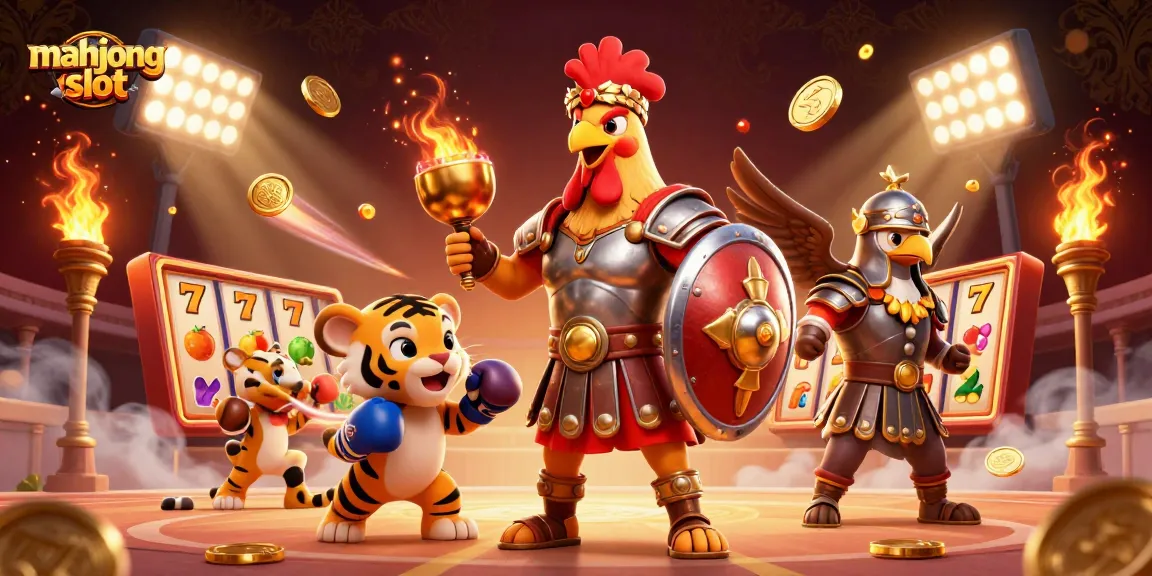 Engage with mahjong slot action in a vibrant casino scene filled with dynamic characters and gaming elements.