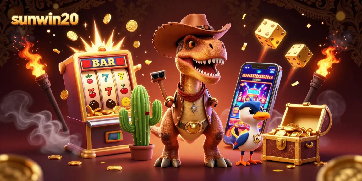 Spin reels and win big with exciting games at sunwin20, featuring vibrant 3D characters.