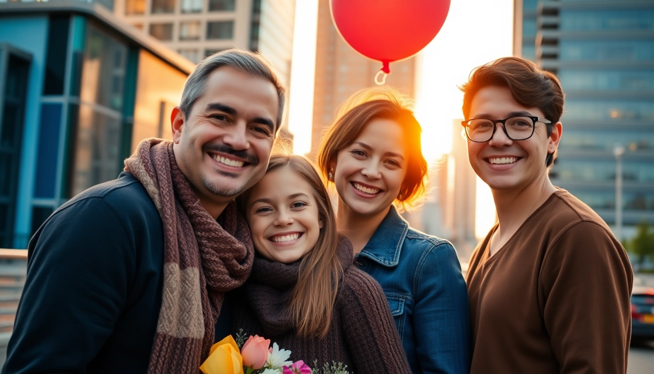 Capture family bonding moments by a photography company edmonton near vibrant city scenery.