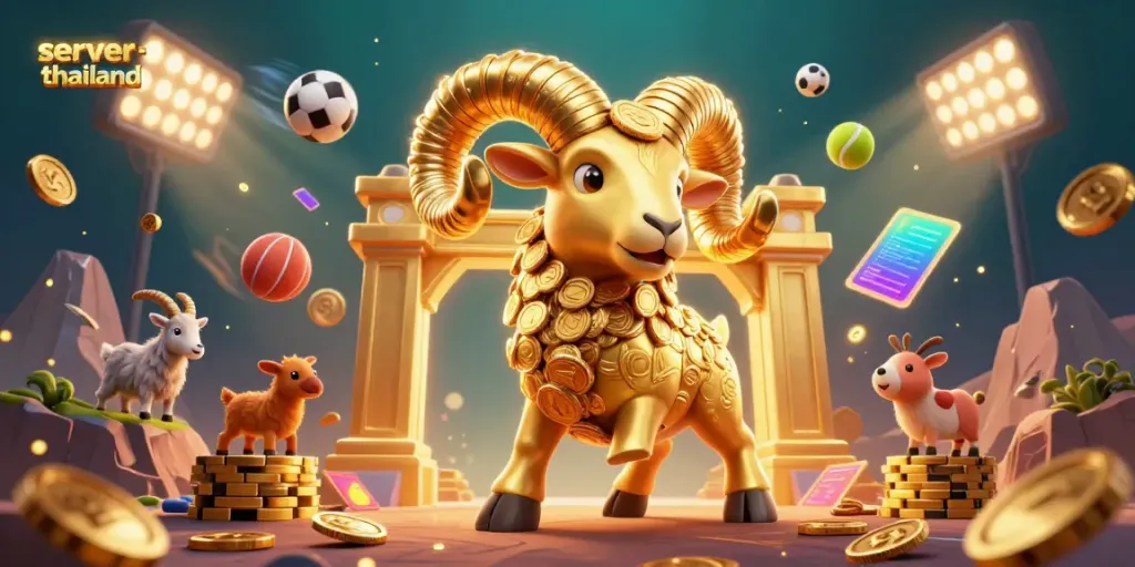 Experience server thailand at its finest with dynamic sports elements in this 3D casino scene.