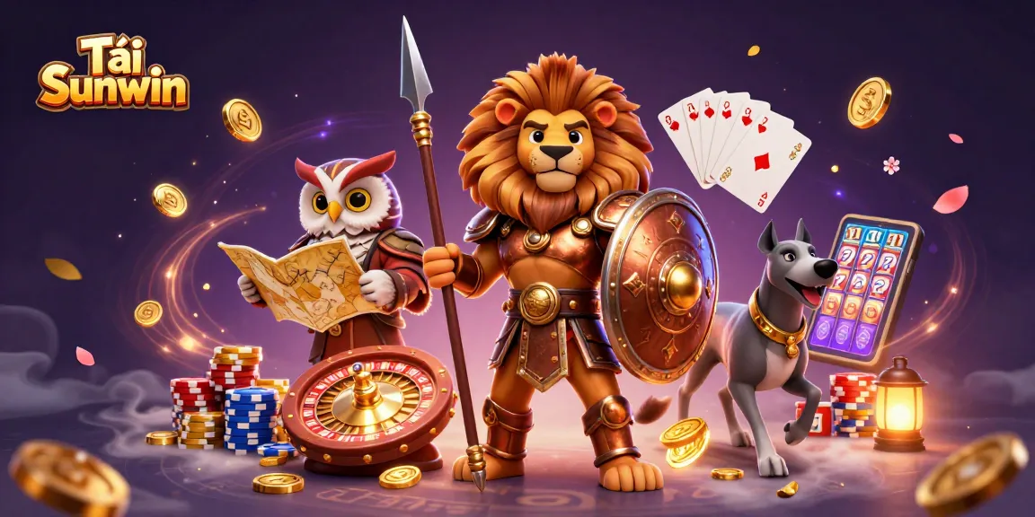 Tải Sunwin immersive gaming experience showcasing dynamic characters and vibrant casino elements