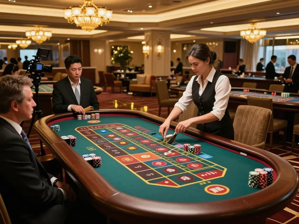 Players engaging with the roulette table at 388bet casino, showcasing vibrant colors and excitement.
