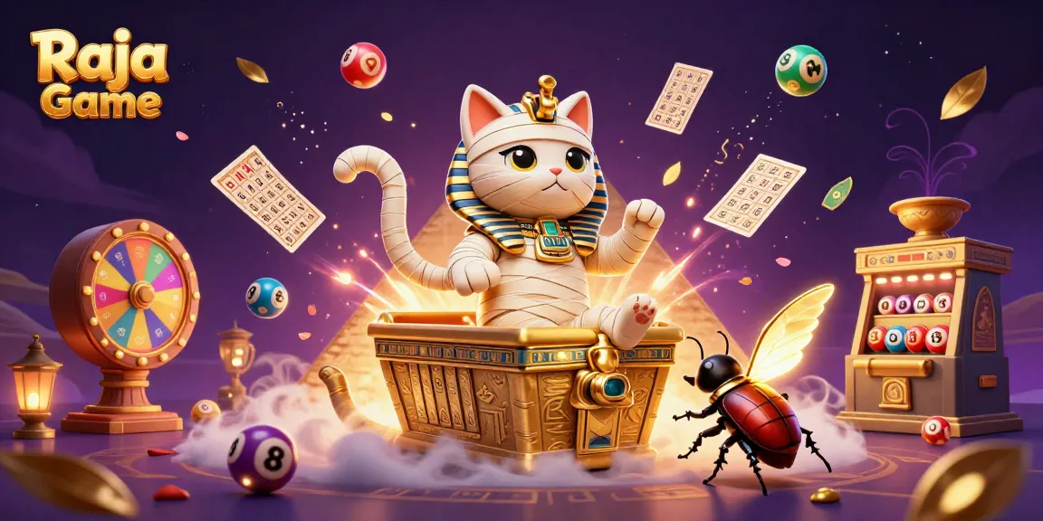 Enjoy exciting gaming with Raja Game, featuring vibrant lottery elements and a captivating casino theme.