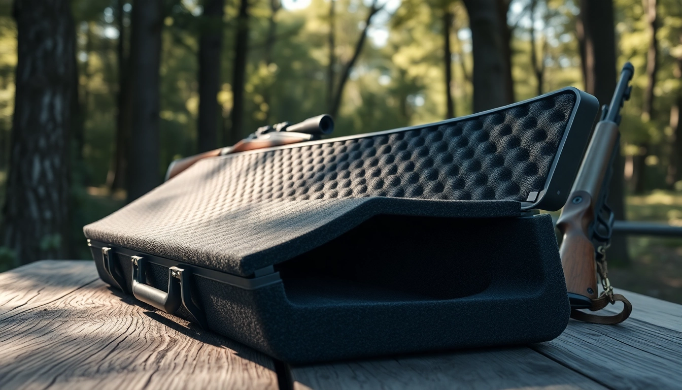 Examine the foam for rifle case displaying smooth contours and a natural outdoor backdrop.