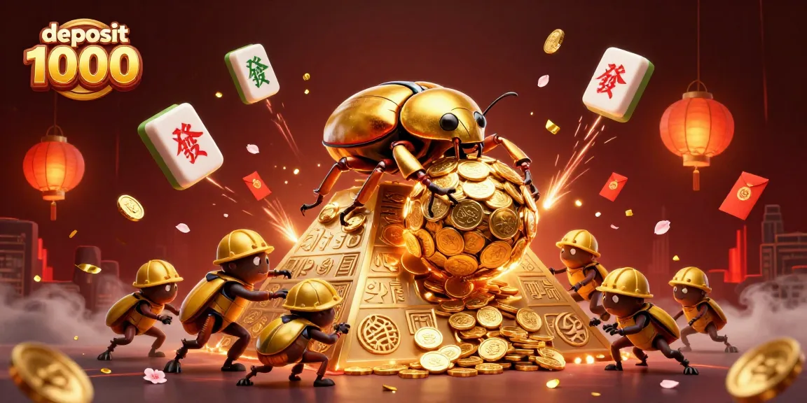 Menggandakan deposit 1000 sambil bermain permainan kasino dengan karakter beruang komodo di latar belakang mewah.