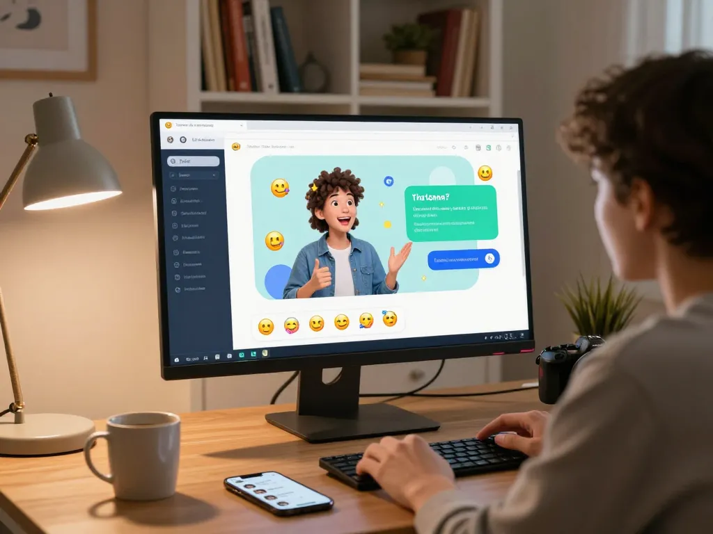 Engaging nsfw ai chat experience on a stylish desktop setup with animated interface.