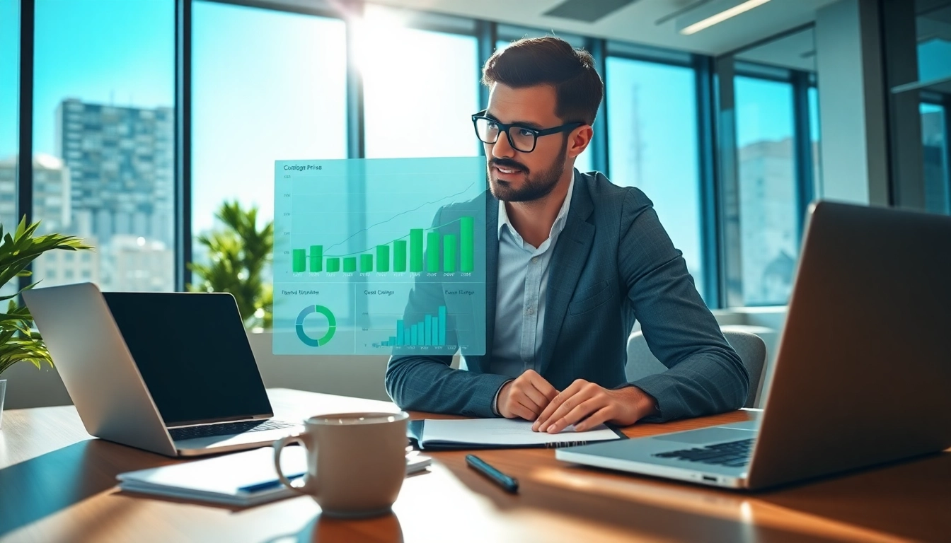 Analyze competitor pricing strategies with a professional in a bright office setting.