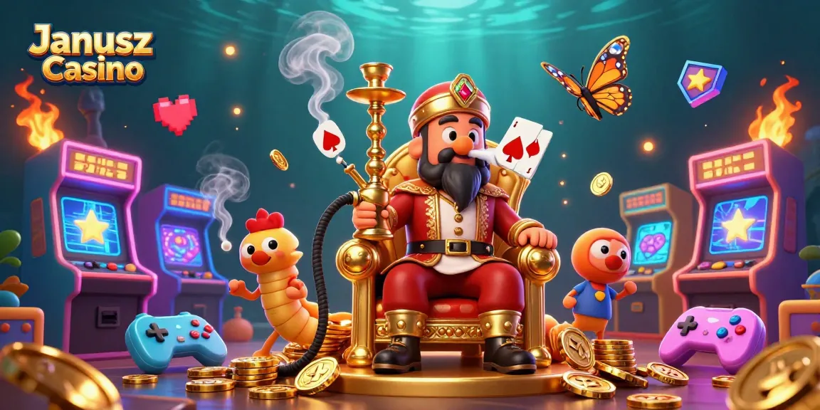 Gra w Janusz Casino z szaloną ilustracją 3D pełną ikon hazardowych i kolorowych efektów!