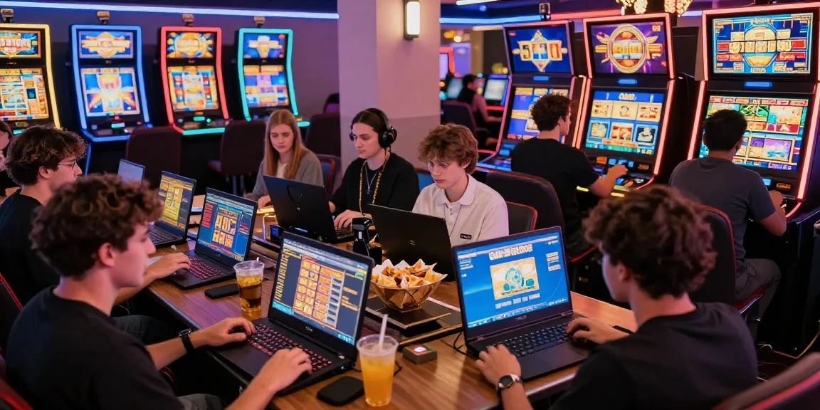 Engaged players enjoying various slot games in a vibrant online casino environment.