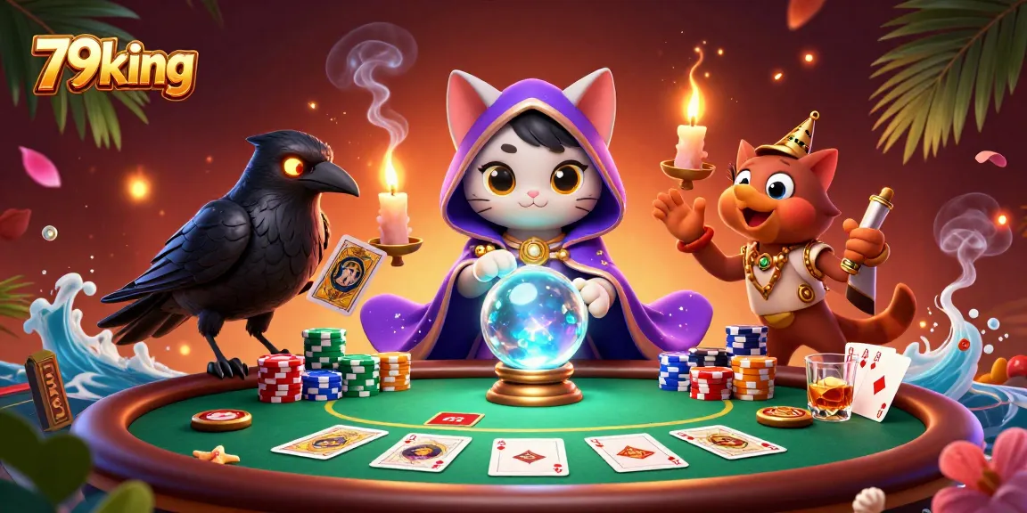 Engage in thrilling poker action with 79king's vibrant 3D casino scene full of rich detail.