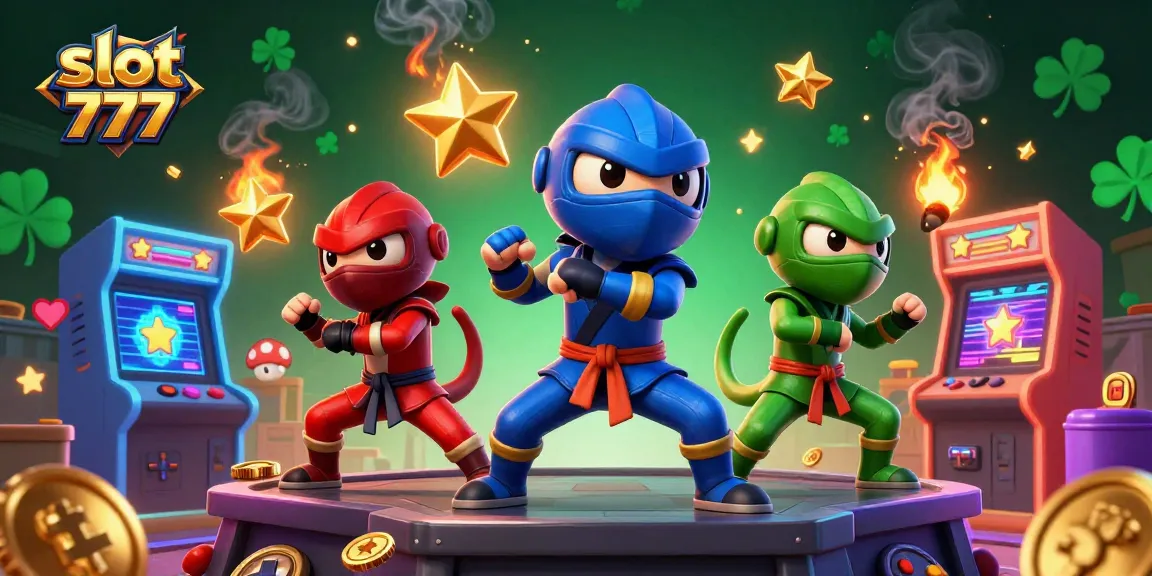Rasakan pengalaman menang di slot 777 dengan tim ninja chameleon yang beraksi dan permainan kasino yang cerah.