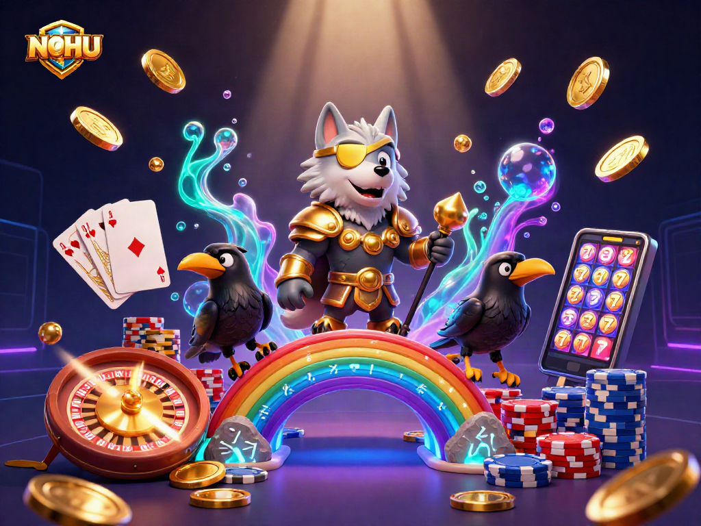 Play thrilling casino games with NOHU amidst a mythical backdrop of Odin and ravens.