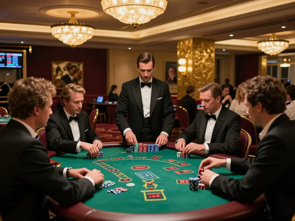 Experience the excitement at a casino senza licenza adm with players engaged in intense blackjack gameplay.