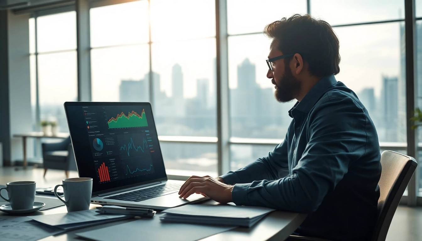 Engaging professional using AI for competitor analysis while reviewing data insights.