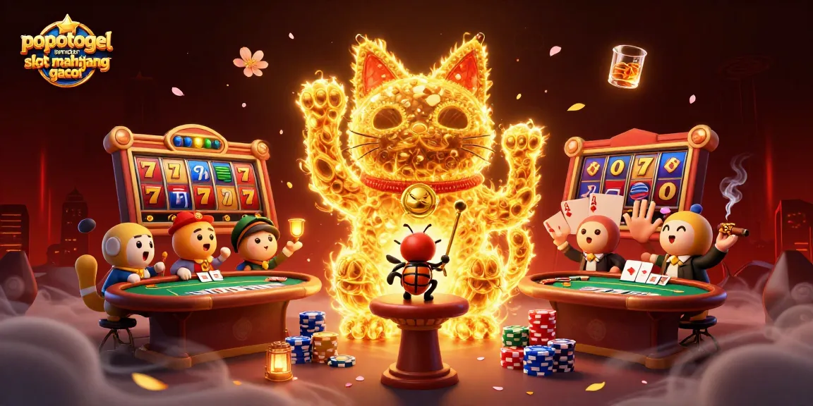 Experience winning gameplay with popotogel bandar slot mahjong gacor in a vibrant 3D illustration showcasing dynamic casino elements.