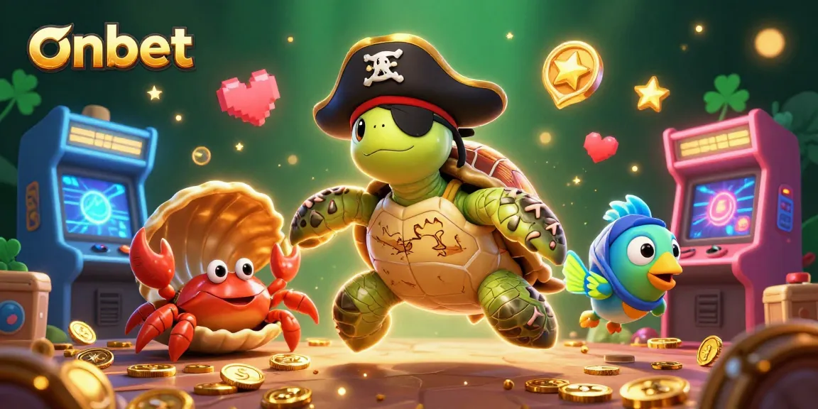 Experience thrilling wins at onbet, showcasing vibrant casino elements with cartoon characters in a lively gaming scene.
