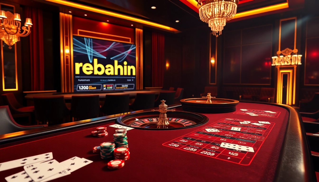 Playing intense poker at a high-stakes casino table featuring the rebahin online gambling platform.