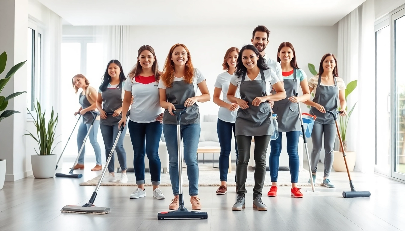 Cleaning Service team members engaged in professional cleaning tasks in a bright, pristine home.
