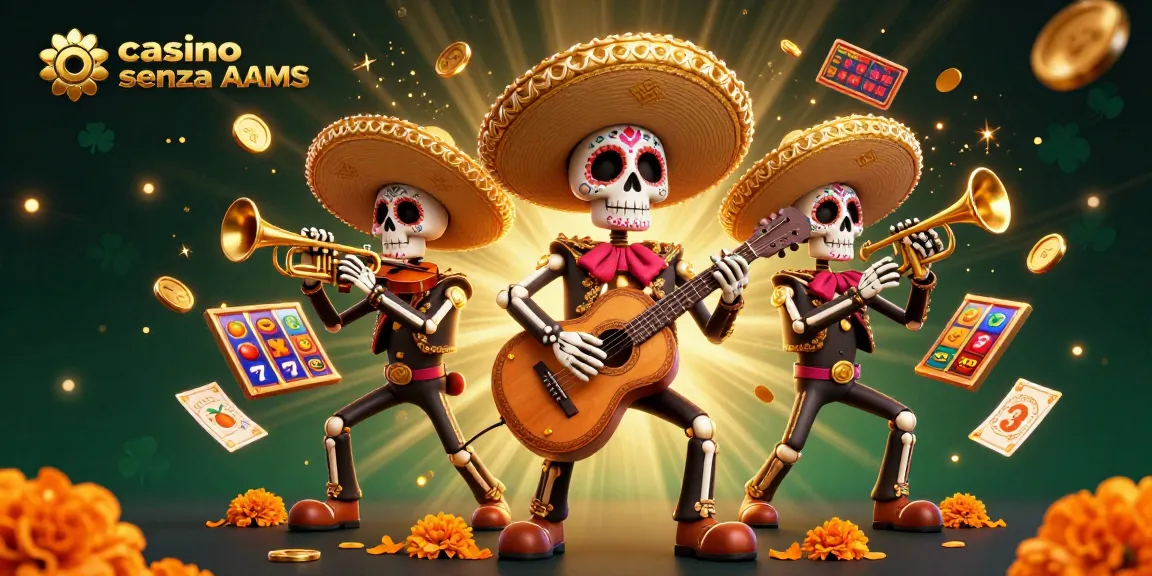 Vivi emozionanti sessioni di gioco al casino senza AAMS con rulli delle slot vivaci e mariachi festosi.