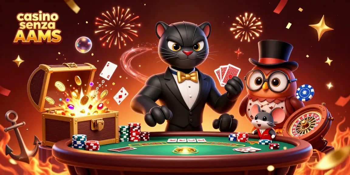 Partecipa a un'emozionante esperienza di gioco al casinò senza AAMS con personaggi colorati e ricchi elementi del casinò.