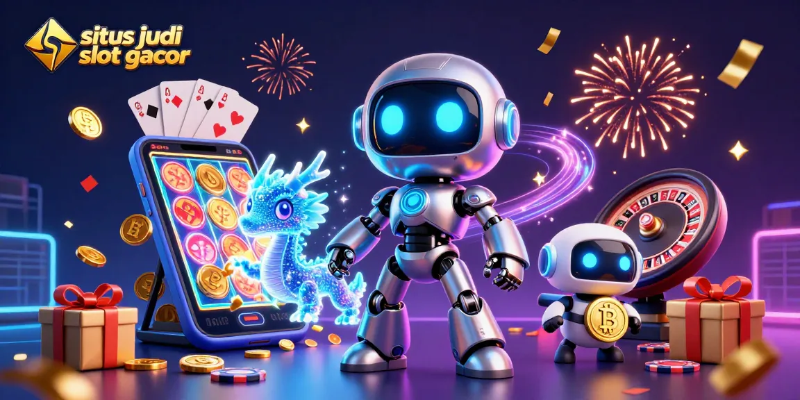 Engaging illustration capturing the excitement of situs judi slot gacor with vibrant slot game elements and innovative characters.