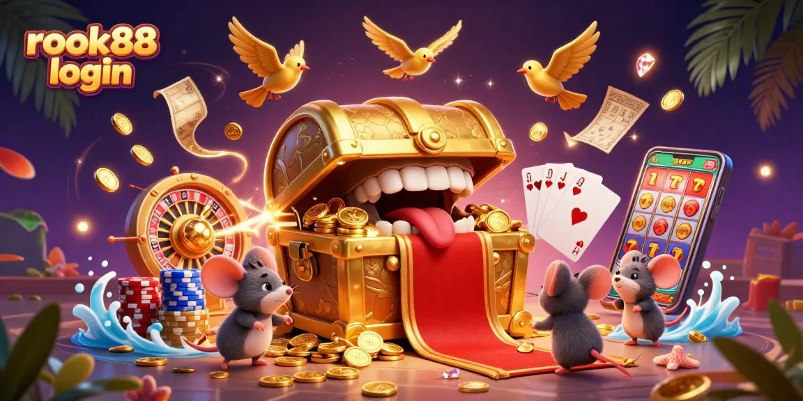 Spin and win with rokok88 login showcased in this vibrant, dynamic casino scene.