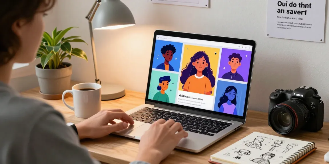 Tavern AI user interacting with AI characters in a creative home office setting, emphasizing innovation and engagement.