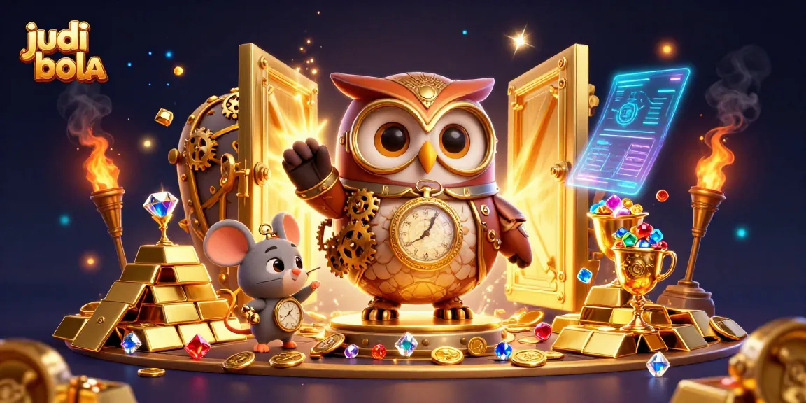 Engage in judi bola action with a charming owl in a steampunk casino adventure.