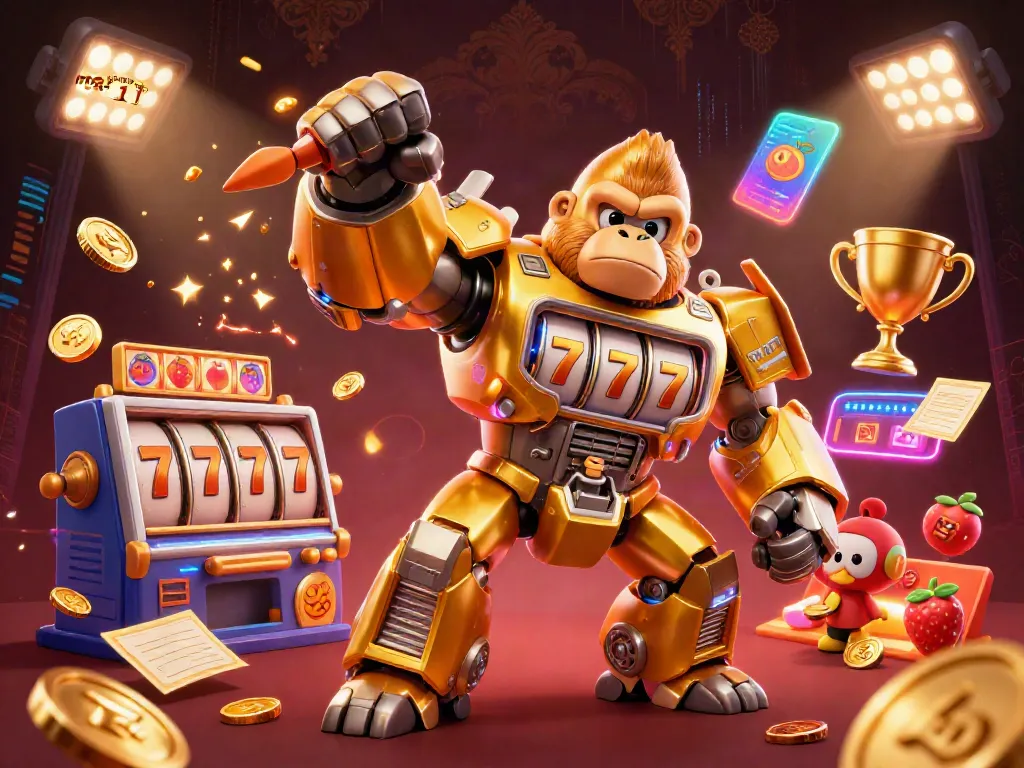 Experience thrilling casino action with mahjong way 1 featuring a golden gorilla mech among dynamic gaming elements.