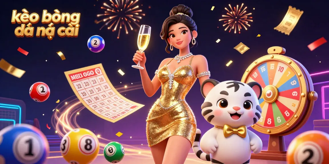 Engage with kèo bóng đá nhà cái through this vibrant 3D illustration featuring lucky symbols and dynamic elements.