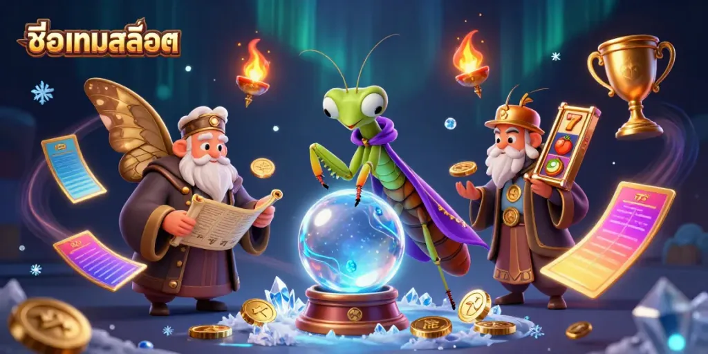 Engage with exciting slots and rich features in this illustration highlighting ชื่อเกมสล็อต.