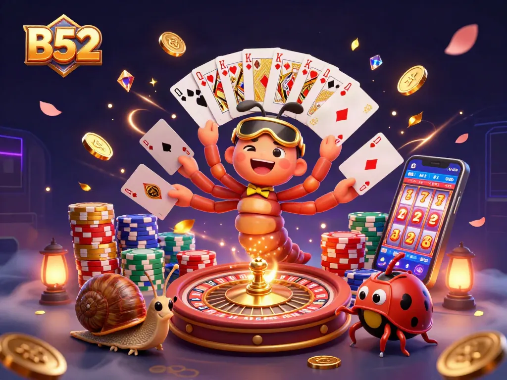 Experience thrilling gameplay at B52 Casino with a lively dealer and stunning casino visuals.