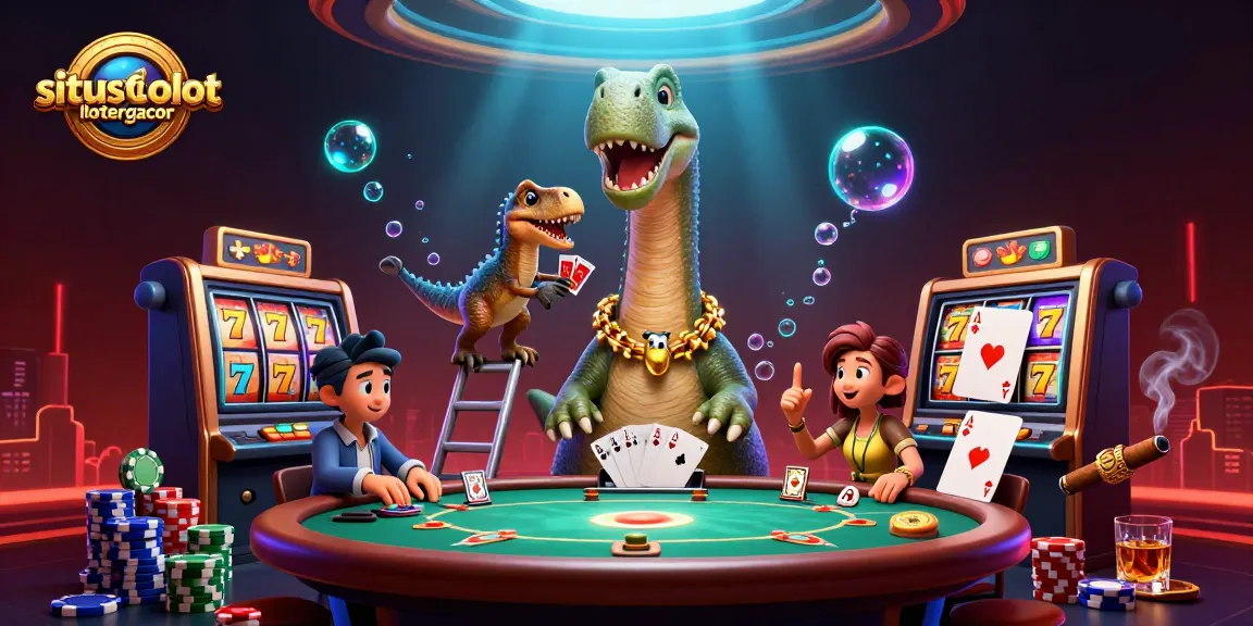 Experience excitement with situstotoslottergacor as slot reels spin amid a vibrant casino scene.