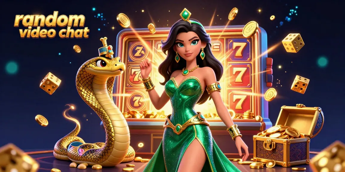 Engage with users on a lively random video chat platform with fun casino elements.