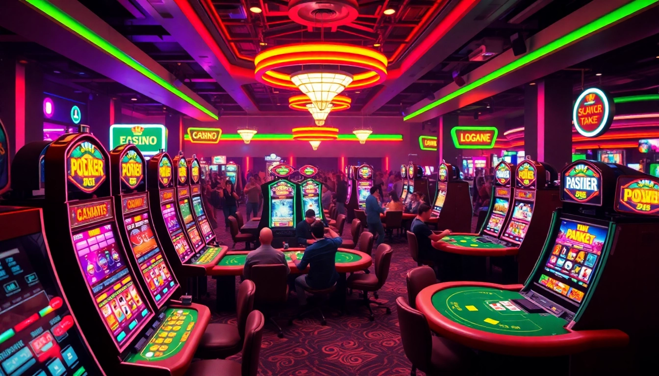 Vibrant casino scene showcasing a Non gamstop Casino Uk with engaging gameplay and lively atmosphere.