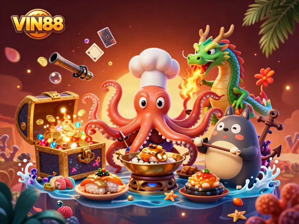Experience thrilling gameplay at VIN88 with dynamic characters and vibrant casino elements.