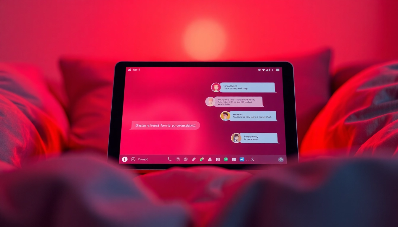 Intimate AI chatbot interface for engaging sex ai chat in a cozy setting.